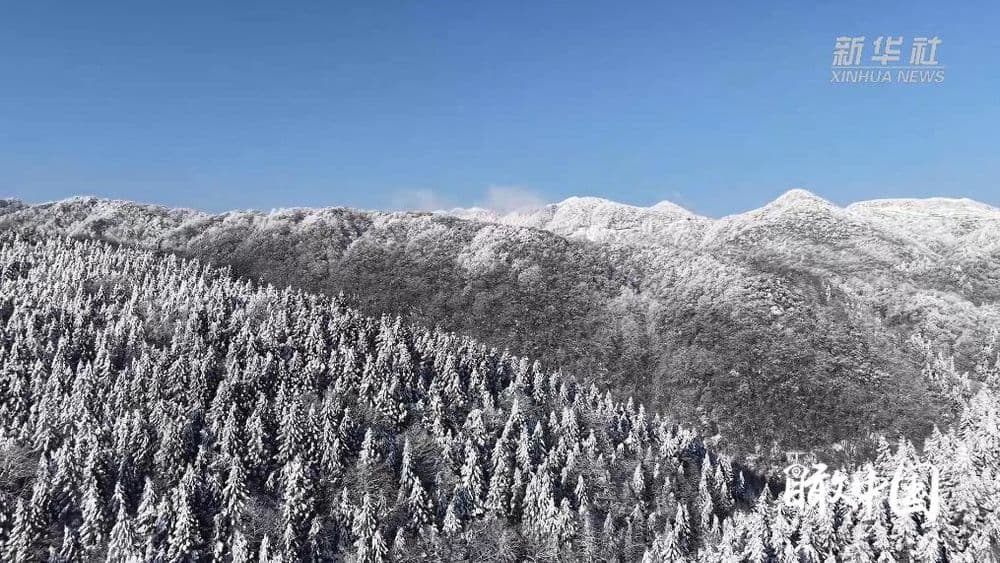 瞰中国·冰雪冬韵|湖北咸丰:林海换银装